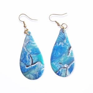 Handcrafted watercolor effect polymer clay earrings